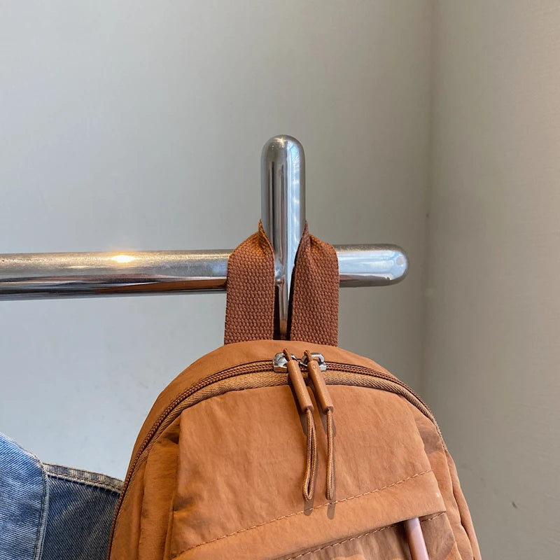 Versatile Solid Color Unisex Small Backpack | Large Capacity Design
