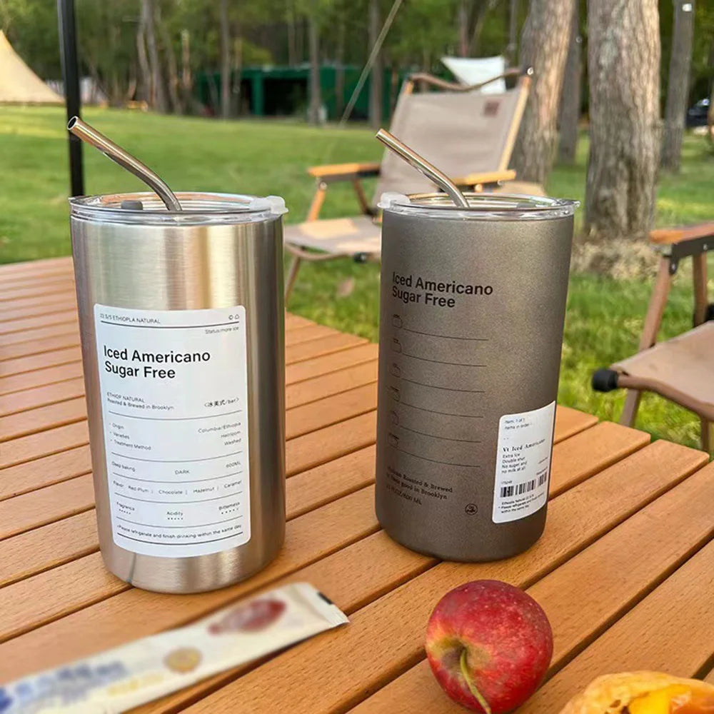Stainless Steel Double-Layer Coffee Cup | Portable Insulated Mug