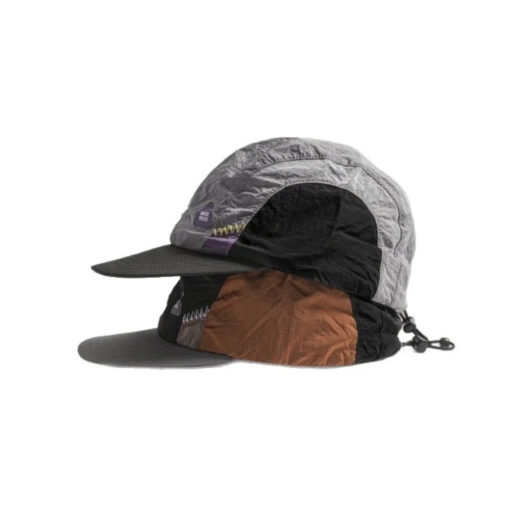 Color Matching Baseball Cap Summer Thin Breathable Quick-drying Hat Flat-brimmed Casual Sun Protection Caps Men and Women