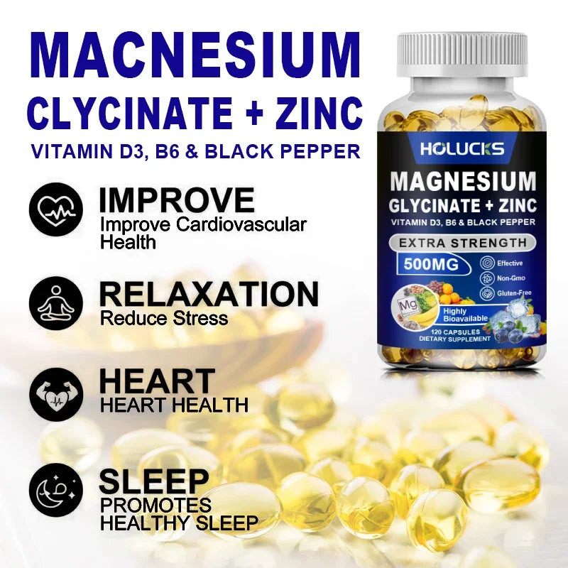 Magnesium Glycinate & Zinc Supplement | Optimize Sleep & Stress Relief