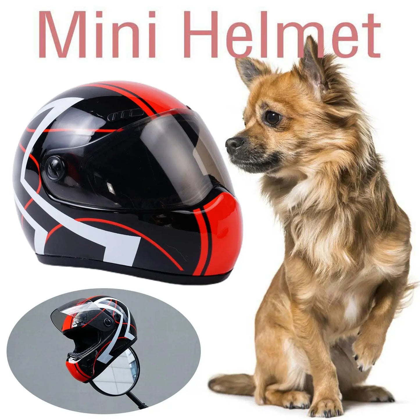 Small Pet Motorcycle Helmet | Protective Hard Hat for Dogs & Cats