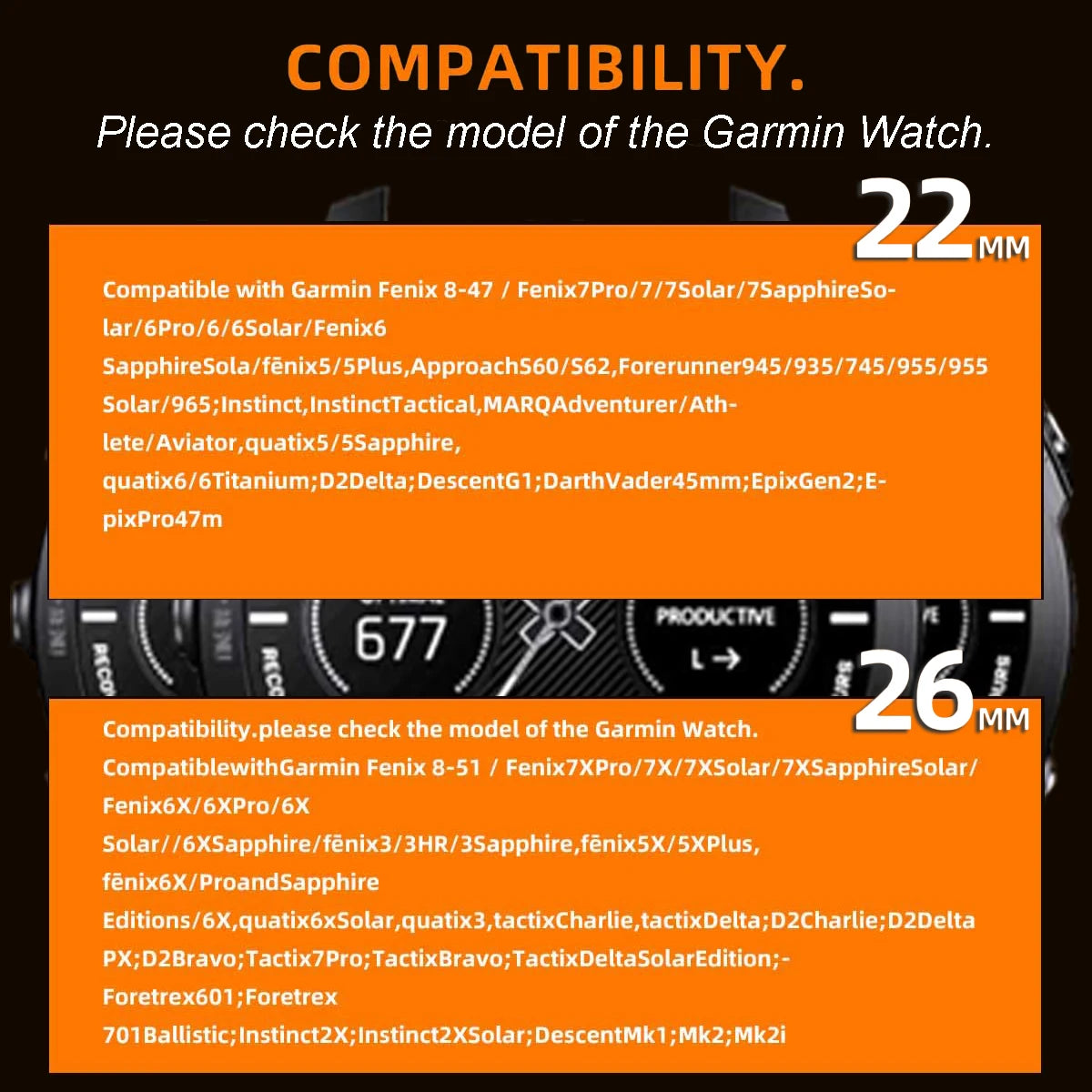 22/26mm Titanium Rubber Watch Strap | Durable & Stylish Replacement Band