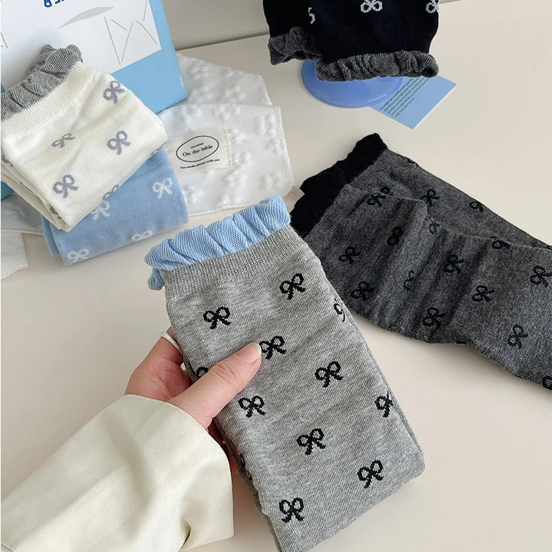 Stylish Women's Cotton Bowknot Socks | Chic Comfort for Every Occasion
