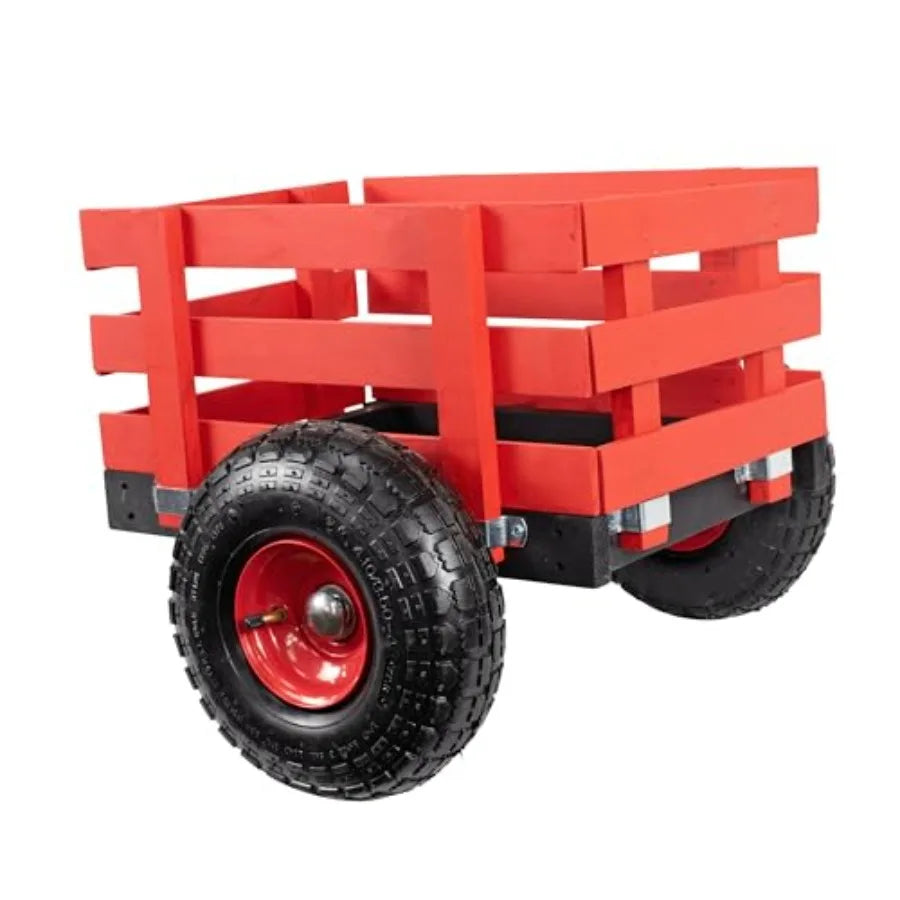 Classic Red Tricycle Trailer | Durable Design with Inflatable Tires