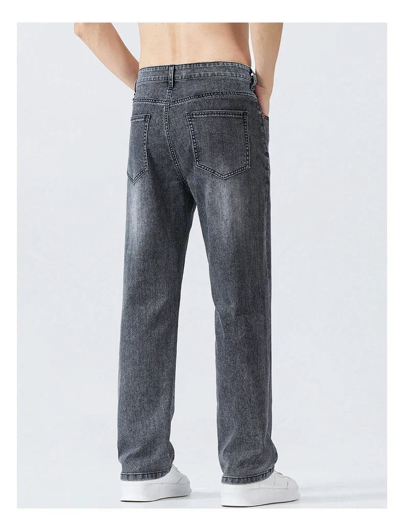 Men's Summer Thin Straight Jeans | Breathable & Comfortable Trousers