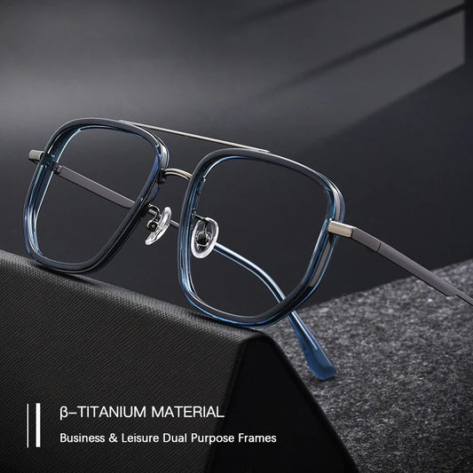 Luxury Oversize Titanium Eyeglasses Frames for Men & Women