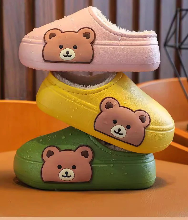 Children's Waterproof Anti-Slip Cotton Slippers | Cozy Winter Footwear