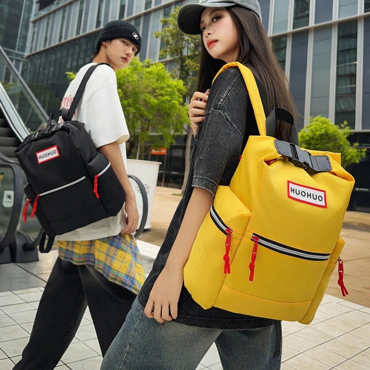 Couple's Backpack, Large Capacity, Lightweight Outdoor Travel Backpack, Fashionable School Bag for Female College Students, High School Students, Junior High School Students, for Class and Sports