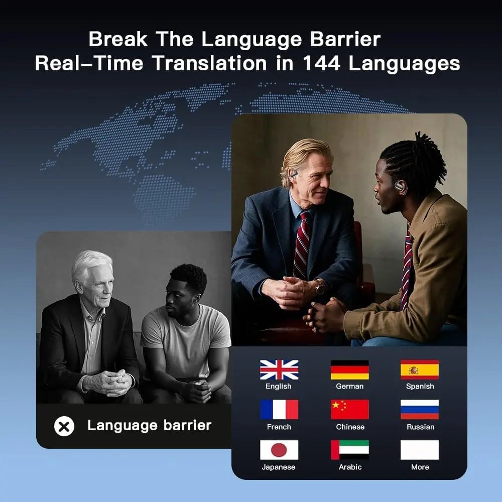 AI Translating Earphones | 144 Language Real-Time Translation Buds