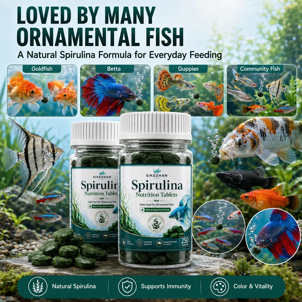 Natural Spirulina Tablets for Tropical Fish | Enhance Color & Vitality