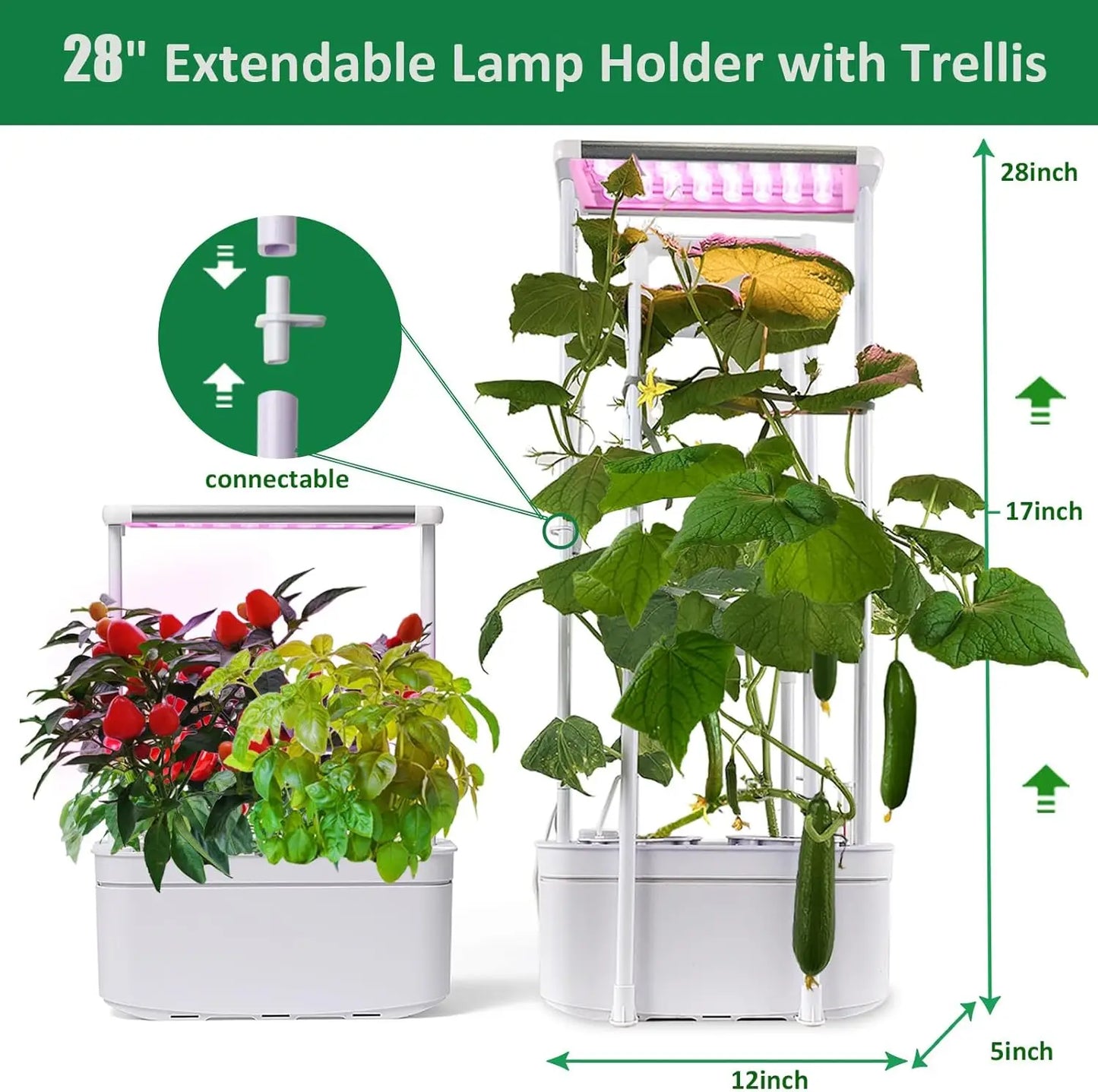 Smart Hydroponic Gardening Kit with LED Light for Indoor Plants
