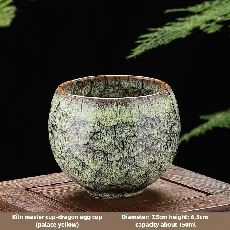 Colorful Reactive Glaze Ceramic beverages Dragon Egg Cup 150ml Espresso Tea Cup Random patterns Drinkware For Home Office Use