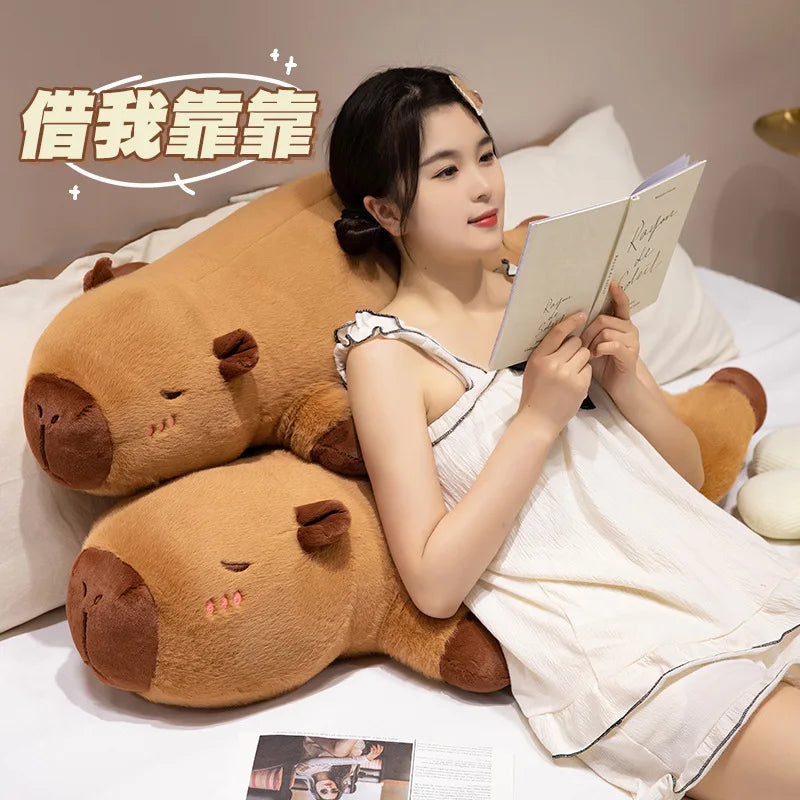 Long Capybara Cartoon Pillow | Comfortable Plush Cushion for Rest