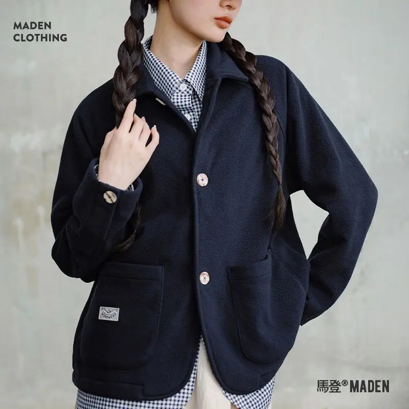 Women's Fleece Lapel Jacket | Stylish Warm Casual Outerwear