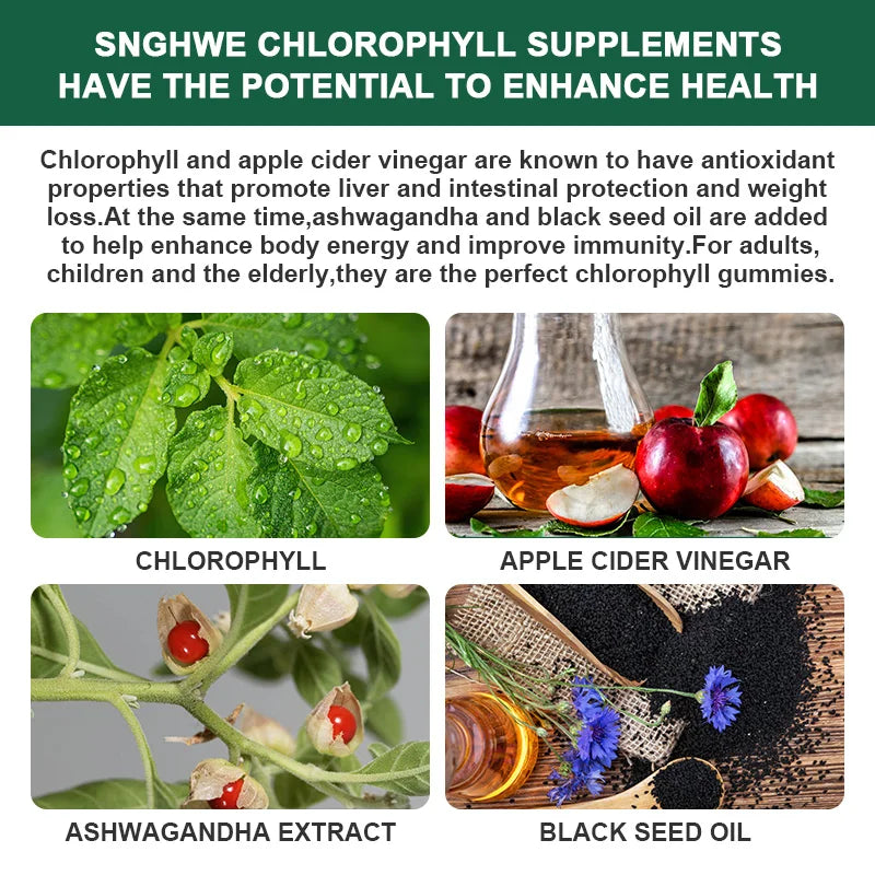 Chlorophyll Gummies with Vitamins | Energy & Immune Support