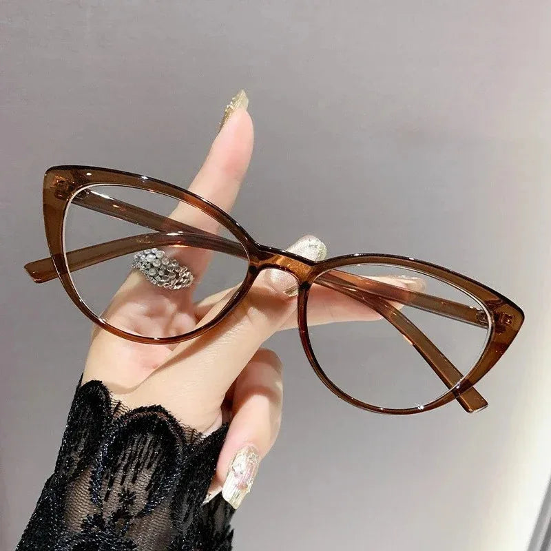 Fashionable cat-eye full-frame reading glasses, retro style, fashionable anti-blue light glasses, ladies' reading glasses