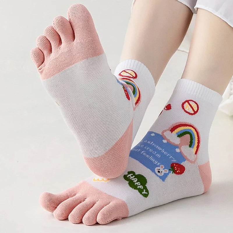 Cute Cartoon Split-Toe Socks for Women | Breathable Kawaii Comfort