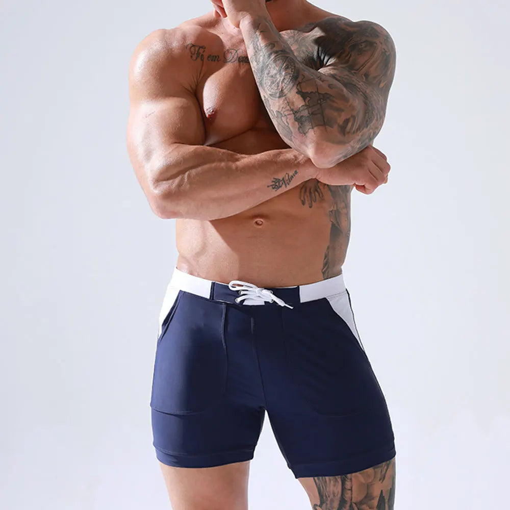 Men's Stretch Swim Trunks | Quick Dry Beach Shorts with Pockets