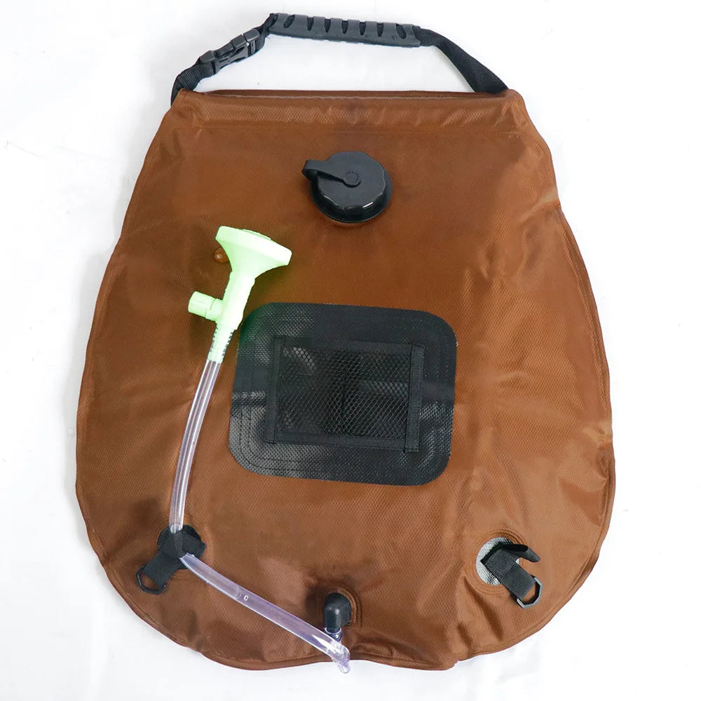 20L Outdoor Solar Shower Bag | Heated Camping Shower with Hose