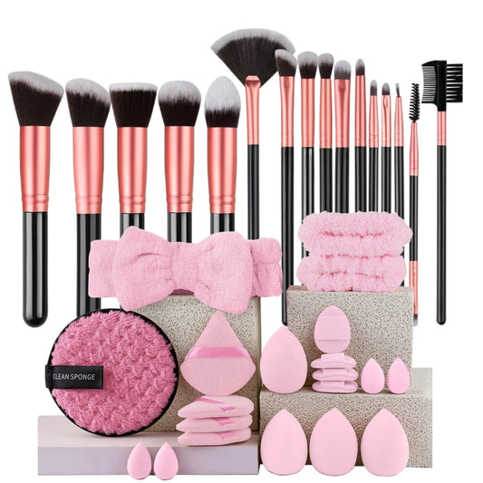Juego de brochas de maquillaje sintéticas de primera calidad | Herramientas de belleza impecables