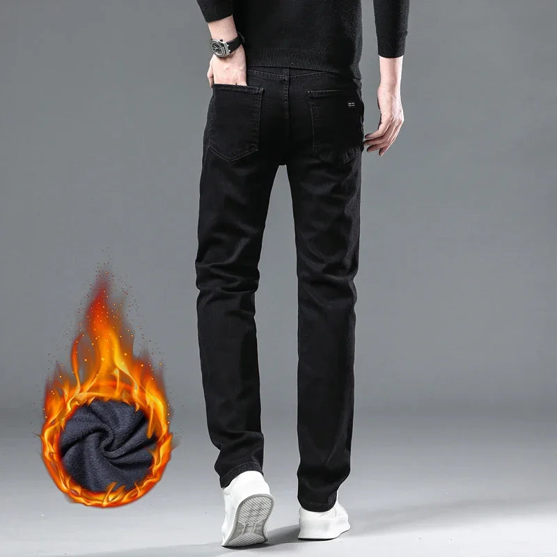 Men's Winter Velvet Pants | Warm Fleece-Lined Denim Jeans