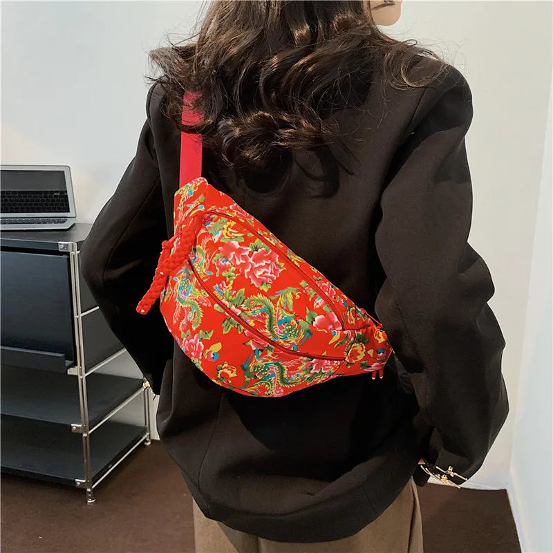 Stylish Floral Chest Bag | Unisex Crossbody Waist Bag for All