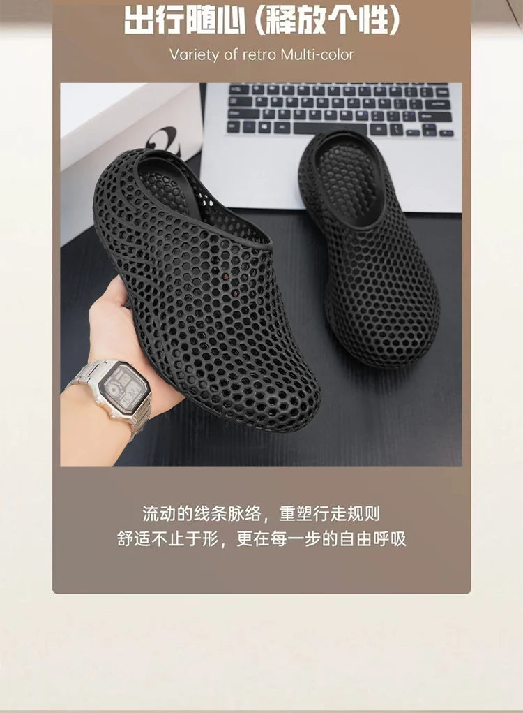 Men's Breathable EVA Clogs | 3D Printed Non-Slip Garden Shoes