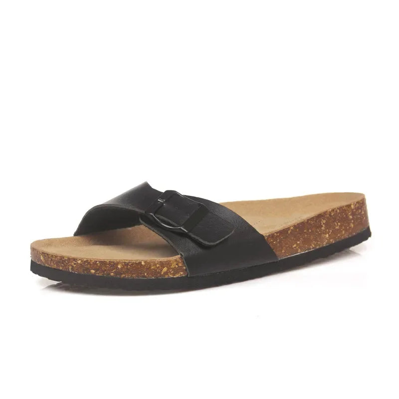 Elegantes chanclas de corcho de verano para mujer | Sandalias informales de playa