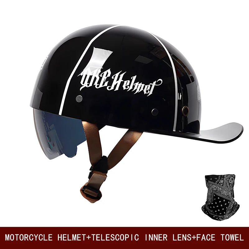 Universal Retro Motorcycle Helmet | Stylish Summer Half Helmet