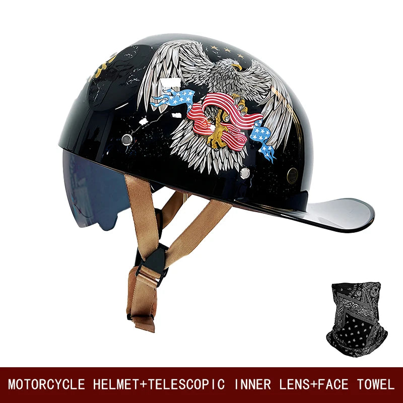 Universal Retro Motorcycle Helmet | Stylish Summer Half Helmet