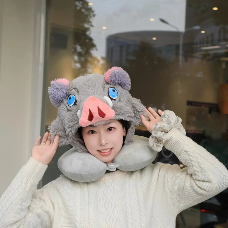 Unisex Boar Head Plush Hat | Cozy Cartoon Anime Costume Accessory