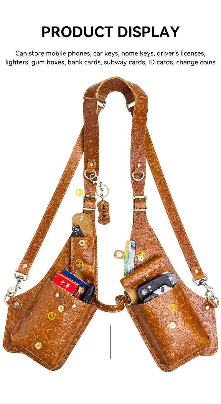 Anti-Theft Medieval Leather Holster Bag | Stylish Steampunk Design