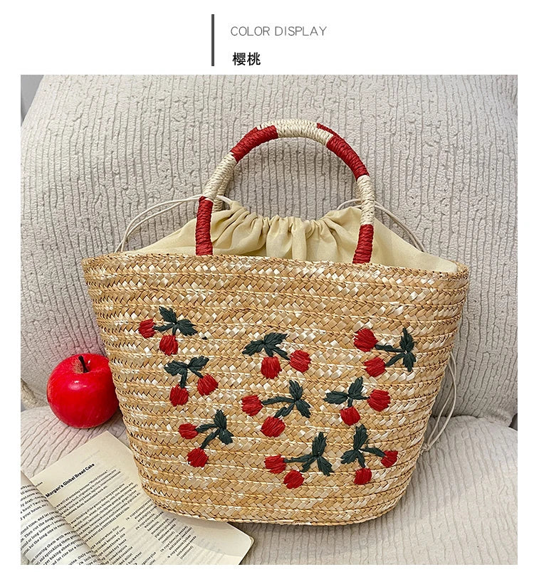 Casual Sweet Tote Bags | Perfect Straw Embroidery Shoulder Bag