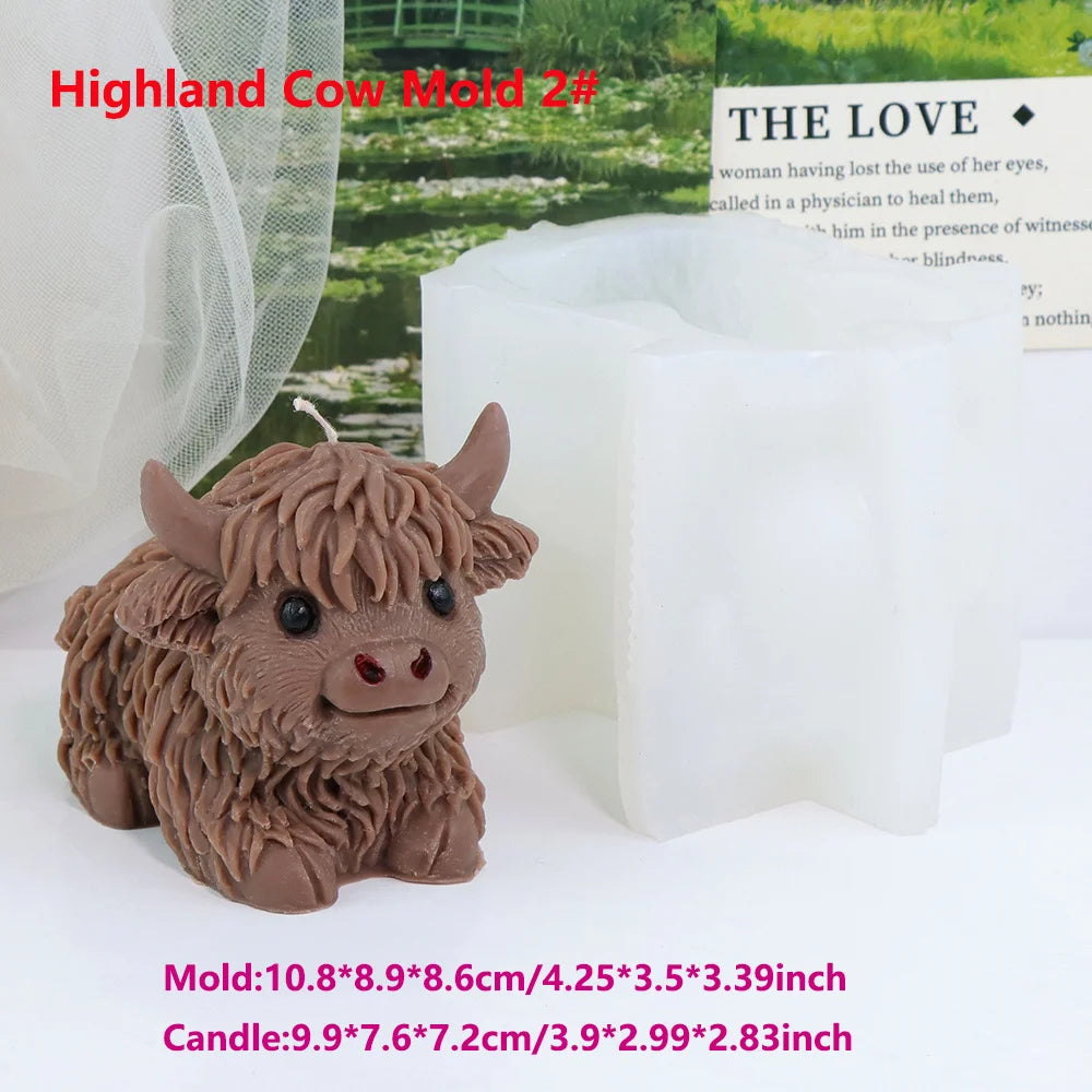 3D Highland Cow Silicone Mold | Craft Unique Animal Decor
