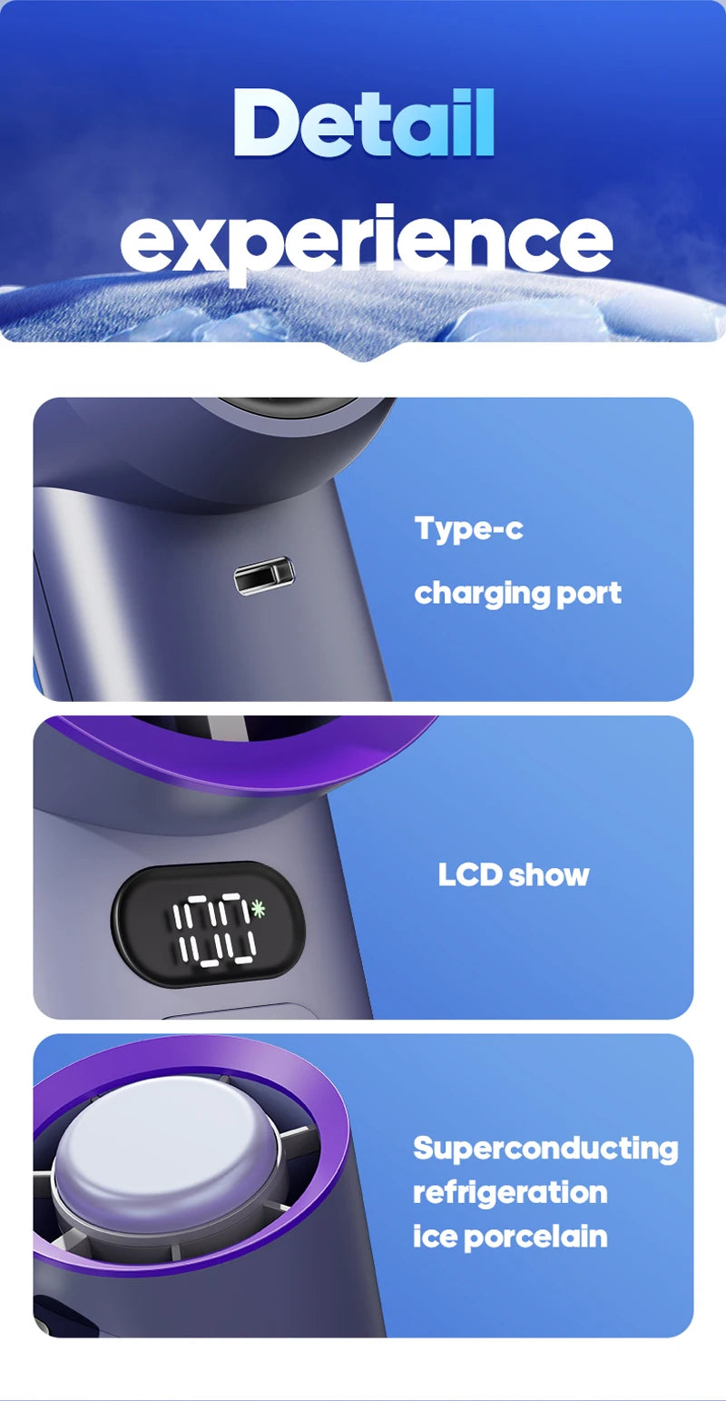 Portable Handheld Turbo Fan | 100 Adjustable Wind Speeds