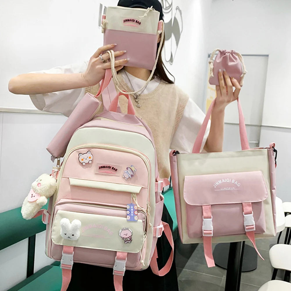 Kawaii Cute Backpack for Girls | Multi-Pockets School Bag