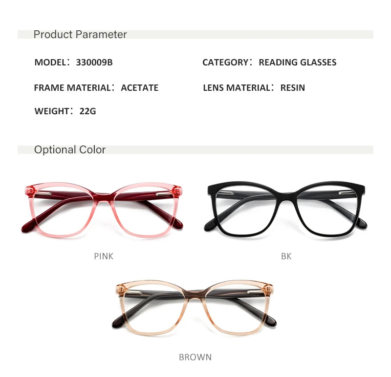Stylish Women's Prescription Glasses | Progressive Square Acetate Frames