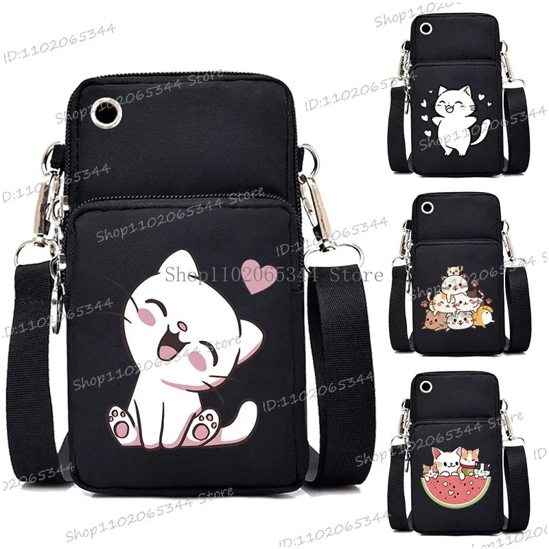 Cartoon Cat Crossbody Bag | Cute Women's Anime Shoulder Purse