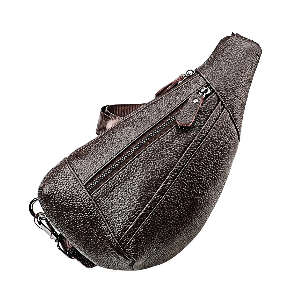 Men's Genuine Leather Chest Bag | Casual Triangle Crossbody Sling
