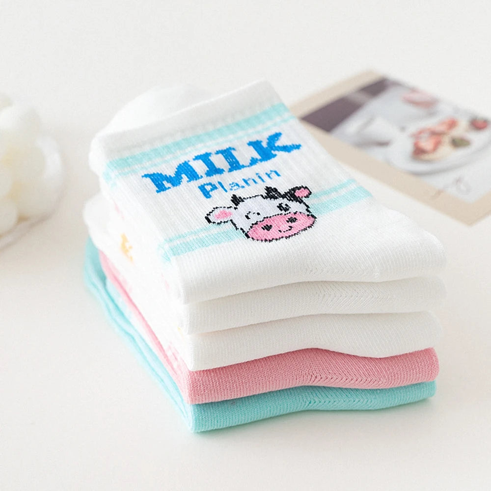 Cute Women Fruit Print Socks Set | Kawaii Casual Accessories