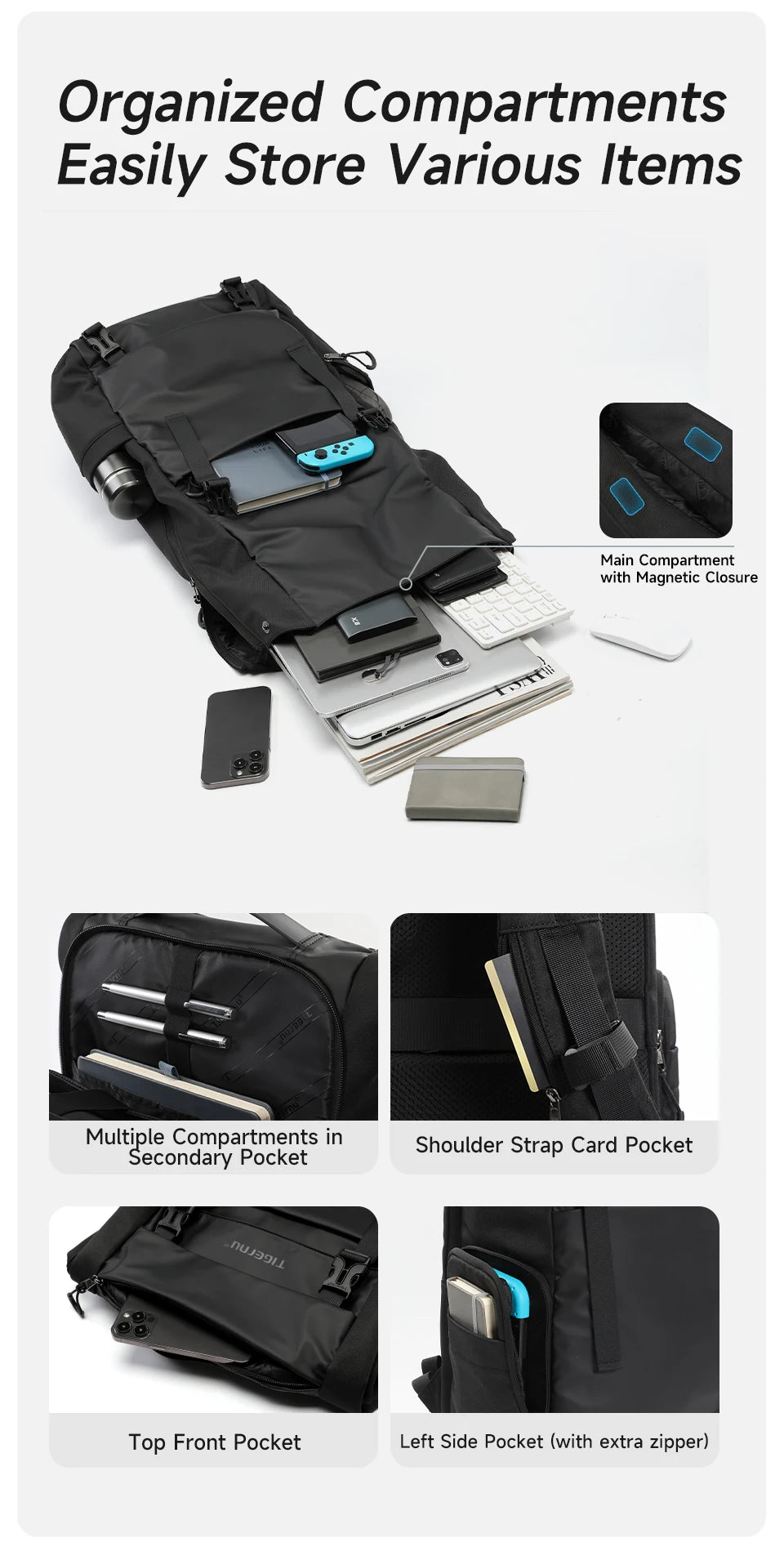 Waterproof Travel Backpack for Men | Expandable Business & School Bag