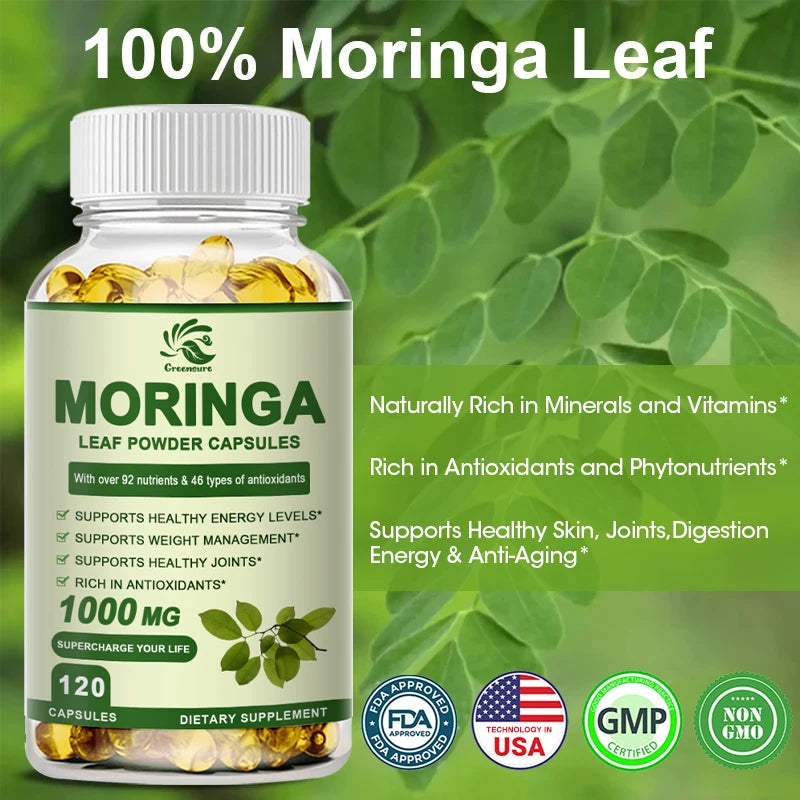 Organic Moringa Oil Capsules for Metabolism & Inflammation Relief