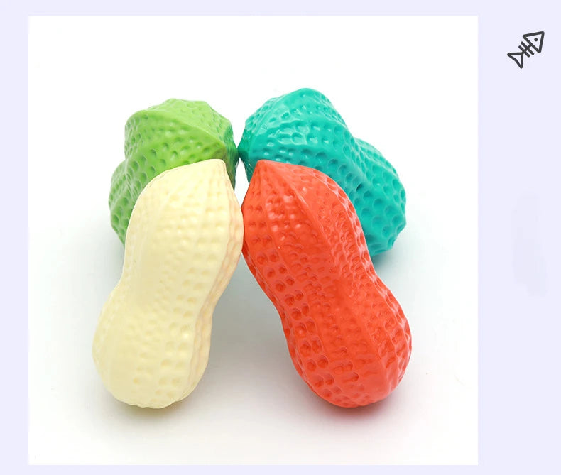 Interactive Dog Chewing Toy | Peanut Shaped Squeaker for Teeth Care