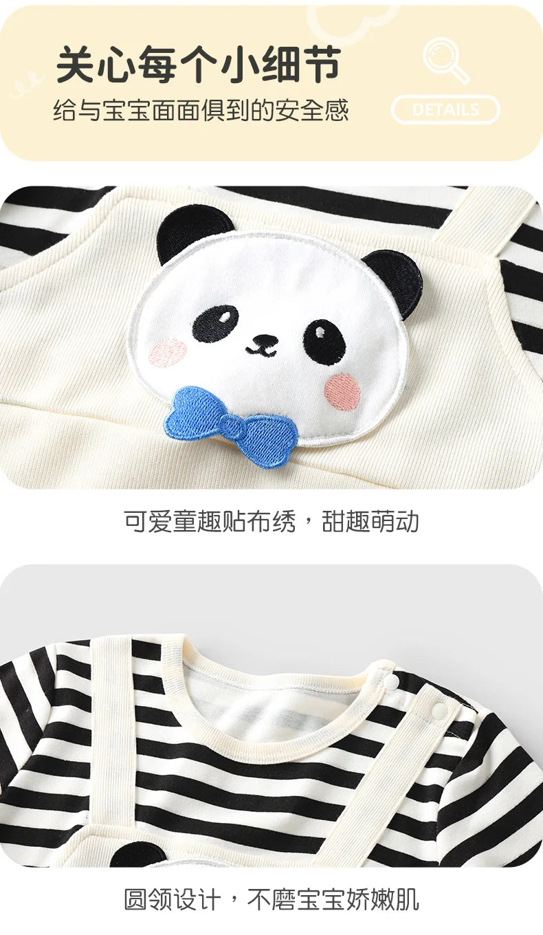 Baby Long-Sleeve Romper | Cute Autumn Suspender Jumpsuit