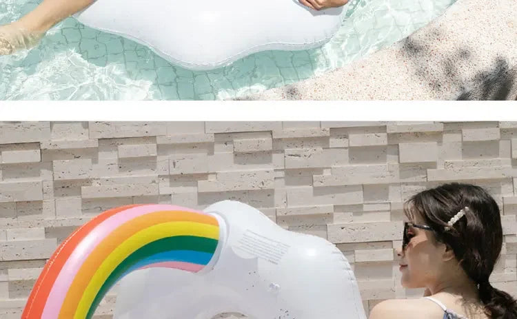Rainbow Inflatable Swimming Ring | Fun Pool Float for All Ages