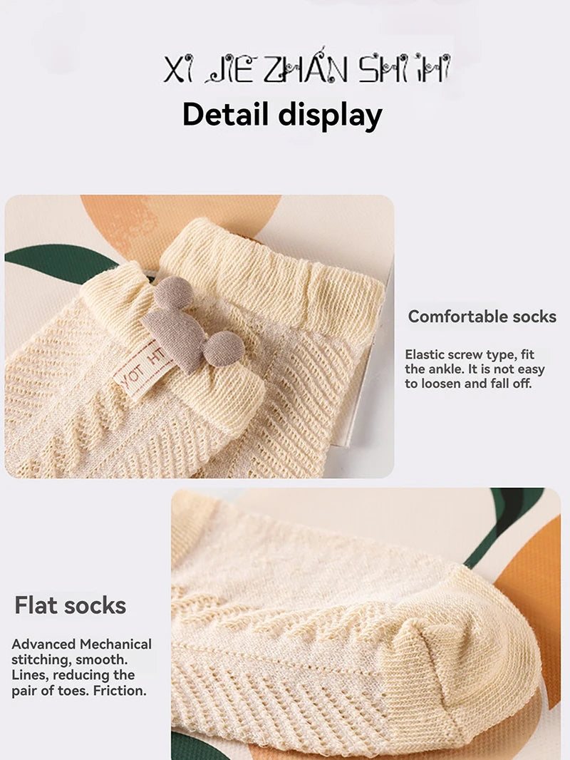 Cute Newborn Baby Summer Socks | Breathable Mid Tube Design