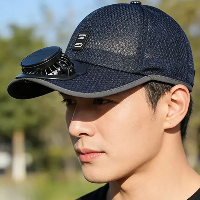Breathable Mesh Cap with USB Fan | Summer Outdoor Sun Protection