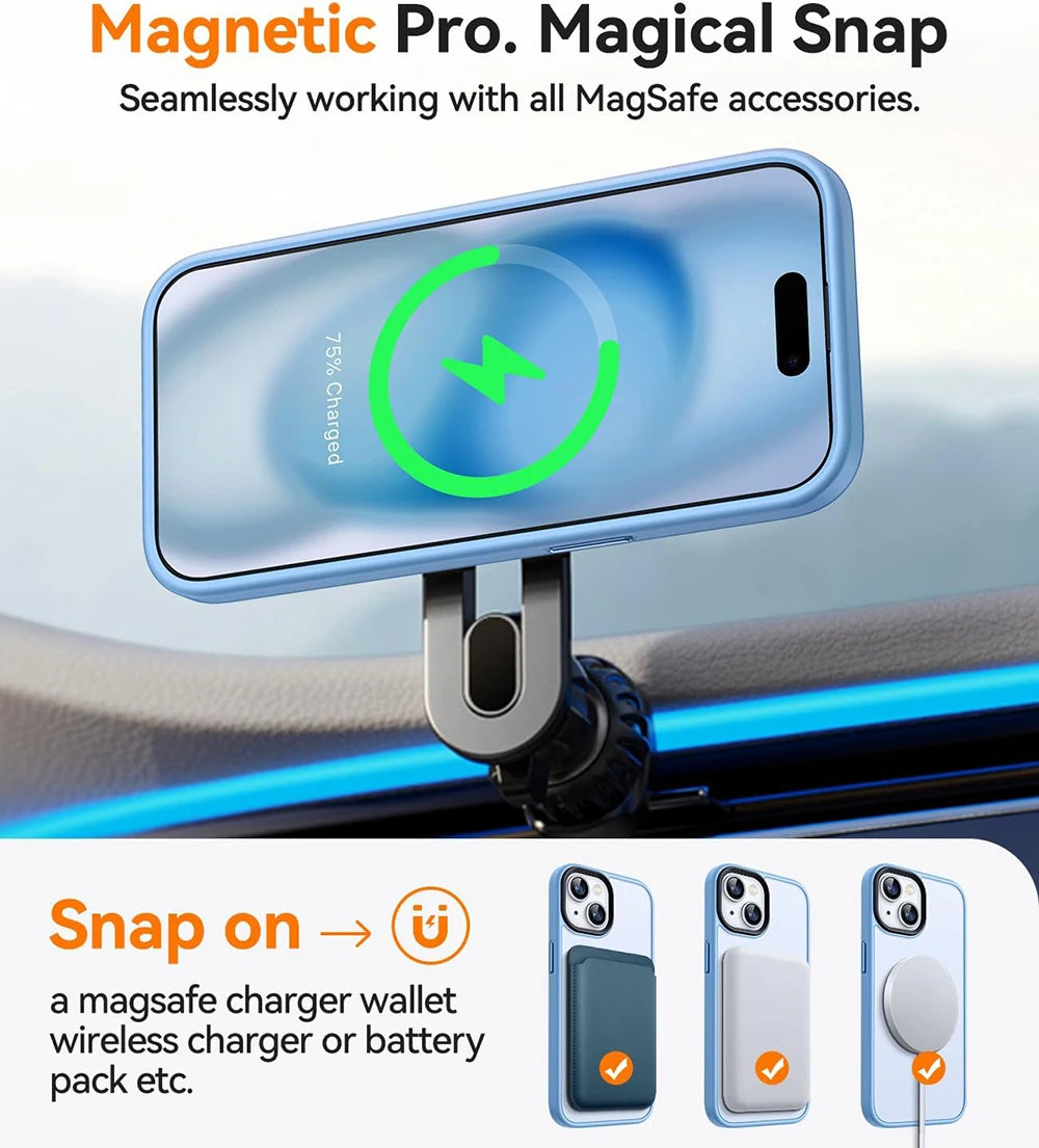 Magnetic Luxury Matte Translucent Shockproof Case for iPhone 16/15/14/13