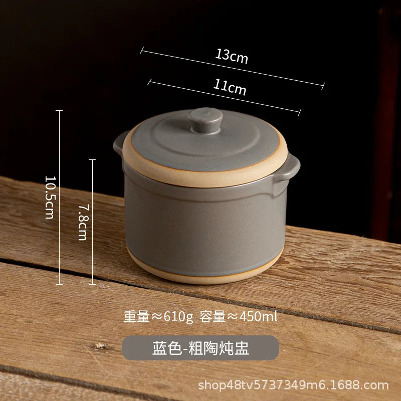 Olla para guisar de cerámica rústica japonesa | Vajilla de cerámica ecológica para horno