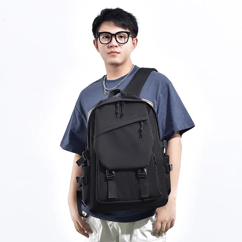 Versatile Solid Color Backpack for Travel and Commuting